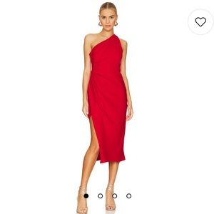 REVOLVE LINE & DOT NEW MIA ONE SHOULDER MIDI DRESS GOWN XS